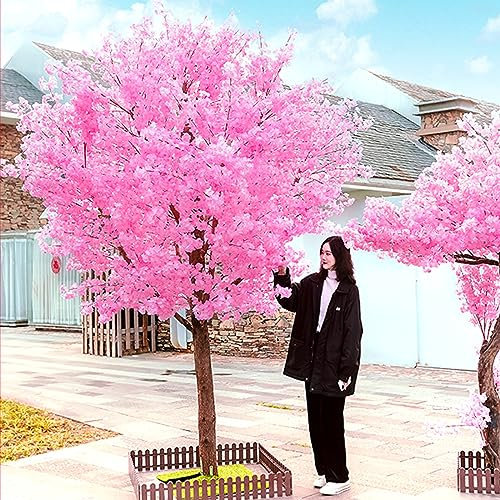 Árboles Artificiales de Cerezo/Flor de durazno Árbol japonés Hecho a Mano de Color Rosa Claro Árbol de los Deseos Interior Exterior Oficina en casa Fiesta Boda 2 * 1,5 m Decoration