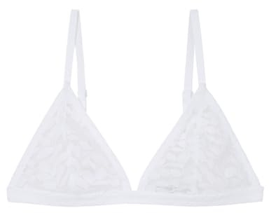 Women'secret Natural Sujetador Triangular Encaje Blanco Bra Mujer (Pack de 1)