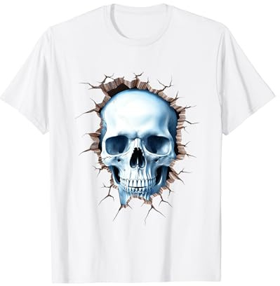 Crâne Dessin Artiste Illustration Abstraite Visage Crâne T-Shirt