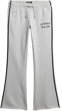 Superdry Athletic Essentials - Pantaloni da jogging da donna con strisce e colpi, Grigio Ghiaccio Melange, 46