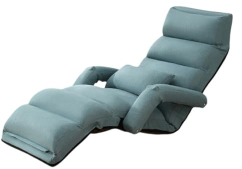 Generisch Klappbares Lazy-Sofa-Bett, Verstellbarer Bodenstuhl, Chaiselongue mit Armlehne und Fußstütze, klappbarer Boden-Gaming-Stuhl, zum Lesen, Wohnzimmer, Schlafzimmer, faltbares Lazy-Sofa für den