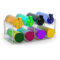 Urincros Water Bottle Organiser Holder, 2 Tier Clear Stackable Water Bottle Storage and Wine Rack for Kitchen Cabinets and Fridge Storage, Hold 8 Bottles(Up to 32oz Each) With Hooks
