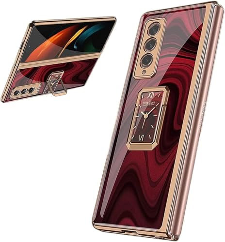 yanzi Compatible with SamSung Galaxy Z Fold 4-5G Smartphone Case[2022]+3D Tempered Glass/Cover Ultra Slim Electroplated Anti-Drop Bumper Protective Mobile Case for Galaxy Z Fold 4-Multi-coloured-15