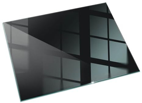 Placa Base de Cristal para Chimenea 60x40 cm Montaje sin Taladrar Placa de Seguridad Moderno Bordes Pulidos Sostenible Fácil Limpieza - Color Grafito Oscuro