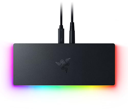 Razer Thunderbolt 5 Dock Chroma - 11 portar USB Thunderbolt-docka - 3x DisplayPort Thunderbolt 5 - Ethernet - Passthrough 140W - SD/UHS-kort - 3x USB - M.2-förlängning - EU-kontakt - PC/Mac | Svart