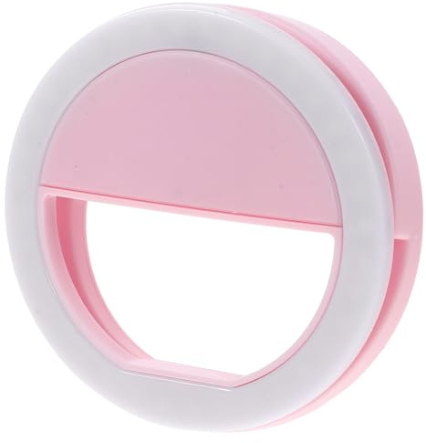 HOMSFOU Phone Clip Ring Light for LED Light for Mobile Phones Tablets and Laptops Pink Brightness for Makeup and Photography