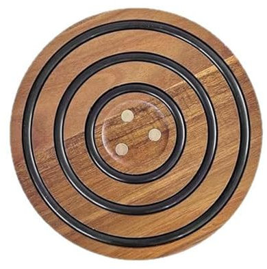 RCGOFOLLOW Support de Casserole magnétique en Bois pour Facilement et en Toute sécurité Les ustensiles de Cuisine. Tapis Isolant Table Bois. Tapis Pot Sable Circulaire, tapez+1