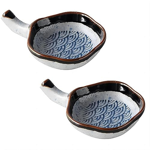 Spices for Grilling Ketchup Salad Servers Soy Sauce Cups Bowls Sauce Holders Set Vintage Ceramic Side Cups Soy Seasoning And Sauces,Blue