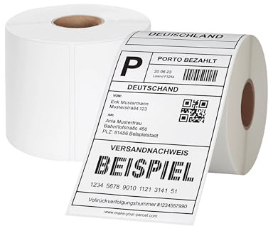 Thermo-Versandetiketten 4x6 Zoll (100x150 mm) – 2 Rollen à 350 Etiketten, BPA-frei, selbstklebend, kompatibel mit MUNBYN, Phomemo, Polono – Für DHL UPS DPD Versandetikettendrucker