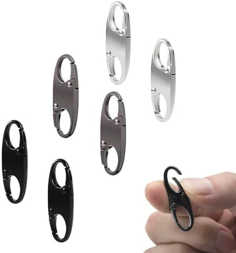 6 Pezzi Clip di sicurezza per cerniere zaini, Chiusure lampo da viaggio, lucchetti con chiusura lampo antifurto per viaggi e campeggio all'aperto (Nero, Argento e Grigio))