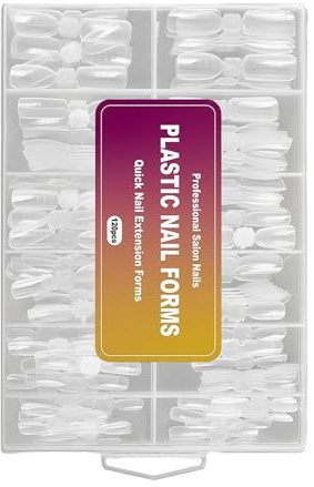 Yulokdwi Formes à Ongles | 120 Pièces Formes Double Extrémité pour Construction Ongles | 12 Tailles, Transparent Réutilisable Manucure Artificielle pour Beauté Salon à Domicile