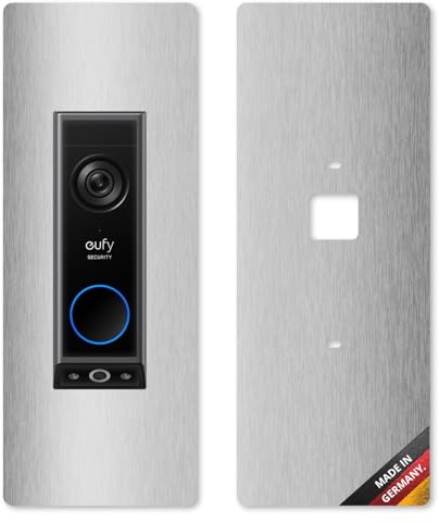 iSecur Blende passend für Eufy Videotürklingel aus Edelstahl I Video-Doorbell I Klingelschild I 100 x 260 mm I Türstation Platte für Klingel I az214