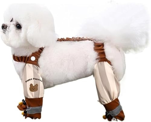 Anti-Schmutz-Hose für Hunde, wasserdichte Hundestiefel, Regenstiefel mit Hosenträgern, staubdichte Outdoor-Hose, schmutzdichte Hosenträgerstiefel, rutschfeste Pfotenschutzschuhe für S, M, L (Braun, M)