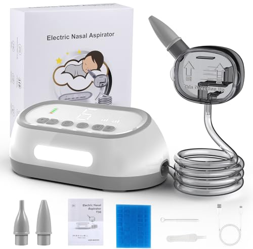 Uplayteck Nasal Aspirator for Baby - Electric Baby Nasal Aspirator with 6 Levels & 78 KPa Strong Suction, Soothing Light & Nursery Rhymes - BPA Free Nose Suker for Toddler Newborn