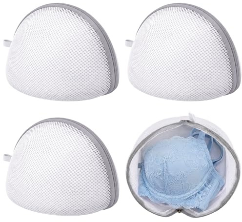 4 Stück Wäschenetz, Wäschenetz für Waschmaschine BH Wäschesack Wiederverwendbar, Feinmaschig Wäschetaschen für Babywäsche BH Unterwäsche Feinwäsche Socken, Halbkreisform 19 x 17 cm