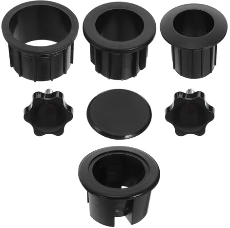 Mikikit Kit 7 Pièces de Rechange pour Pied de Parasol Noir Bouchons et Embouts pour Trou de Table Support Base Parasol en Plastique Accessoires pour Terrasse et Jardin Stabilisateur