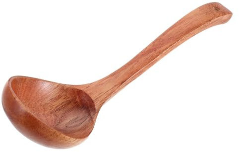 OSALADI Cuchara Sopera Grande de Madera Maciza de Nanmu 30X92 CM con Mango Largo Ergonómico Resistente al Calor Adecuado para Sopa Asiática Fideos y Utensilios de Cocina Madera