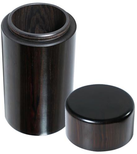 Lurrose Mini Urna para Cenizas Pequeñas de Madera de Palisandro, Caja Decorativa Conmemorativa Portátil 1.5 X 3 Pulgadas, Recipiente Resistente Humedad para Recuerdo Funerario y