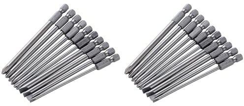 Tacdas 20 Pcs 100Mm Aleación de Acero S2 Destornillador Ranurado Bits Derecho Juego de Destornilladores de Lotes de Cabeza Cruzada
