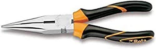 Beta 1166BM 200 - Pinze a becchi mezzotondi lunghissimi diritti zigrinati cromate impugnatura bimateriale