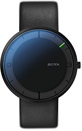 botta Einzeigeruhr Herren Schweizer Quarzwerk mit Lederarmband NOVA (40 mm)