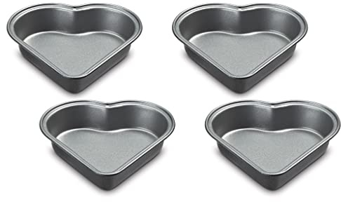 Cuisinart 4-Pc Mini Heart Pan Set, Small, Black