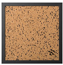 Bi-Office, Bacheca Black & White, Lavagna In Sughero Con Inclusioni Nere EVA, Cornice Nera MDF, 45x45cm