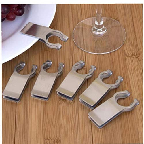 Stainless Steel Plate Clip Wine or Champagne Glass Holder - Hands Free Glass Holder - Accessories and Gifts