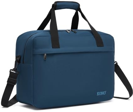 Kono Sac de Voyage 35x20x20cm Pliable Sac Cabine à Main Léger pour Ryanair avec Bandoulière 14 litres, Marine