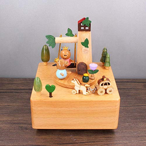 Jaeknxcg Holz Spieluhr Spieldose mit Musik Klassische Holz Handwerk für Geburtstags Weihnachten Home Dekoration Schweinchen