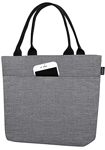 AOSBOS Kühltasche Klein Leicht Lunch Tasche Isoliertasche zur Arbeit Schule Faltbar Wasserdicht Reißverschluss Grau