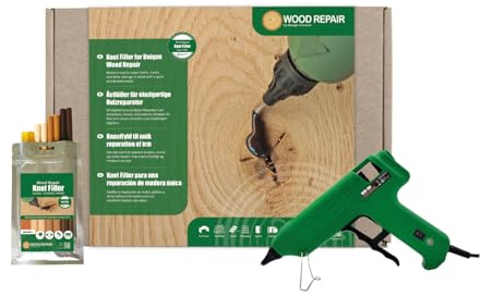 WoodRepair Holzreparatur Satz BASIC mit Astfüller-Pistole & Kompaktbeutel Mix 1
