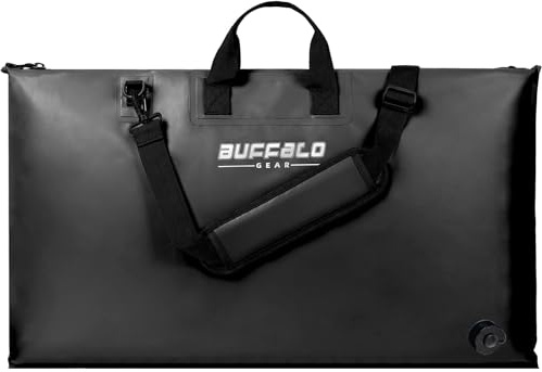 Buffalo Gear Fischtasche, 63,5 x 58,4 cm, mit luftdichtem, wasserdichtem Reißverschluss, robuste Fischbeutel, Turnier-Gewichtstasche, nimmt weniger Platz EIN, leicht zu reinigen, perfekt für Fluss-