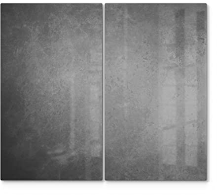 DEQORI Herdabdeckplatten Glas | 2er Set 60x52 cm | Motiv Leere Schultafel | Ceranfeld Abdeckplatten in Küche | Herd-Abdeckungen universal | Glasplatten & Schneidebretter für Kochplatte