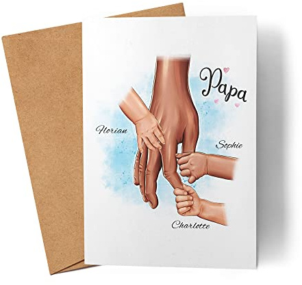 Kiddle-Design Vater Karte Vatertag Personalisiert für Papa Sohn Tochter Baby Geschenk Kinder Väter Geschenk Papatag Vatertagskarte