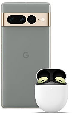 Google Pixel 7 Pro – Unlocked Android 5G smartphone with telephoto lens, wide-angle lens and 24-hour battery – 256GB – Hazel + Pixel Buds Pro Wireless Earbuds, Bluetooth Headphones – Lemongrass