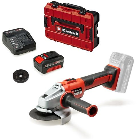 Einhell Professional Akku-Winkelschleifer AXXIO 18/125 Q Power X-Change (18 V, Li-Ion, Ø 125 mm, 33 mm Schnitttiefe, Brushless, Quick-Fix-Nut, inkl. 4,0 Ah Akku und Ladegerät, inkl. Koffer, ohne Trennscheibe)