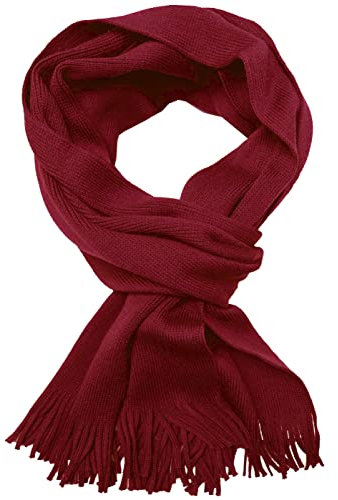 Strickschal Damenschal Herrenschal uni rot ganzjährig feinstrick Made in Germany