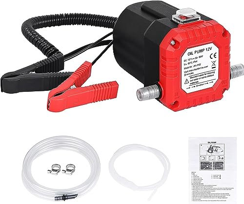 FreeTec Bomba extractora de cambio de aceite, bomba extractora de fluido diésel de aceite de 12 V 60 W, bomba de succión de aceite, bomba de transferencia de aceite para coches, motocicletas