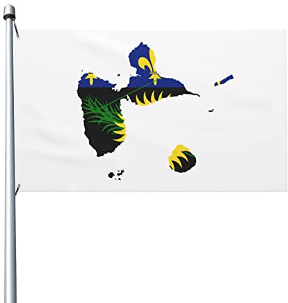 Guadeloupe Terrain carte drapeaux 3x5 pieds décoration extérieure drapeau léger bannière maison fête drapeaux cour 3x5 drapeaux