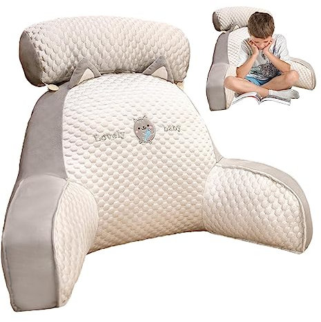 Eteslot Cute Reading Pillow, rückenkissen mit armlehnen, lesekissen für Bett und Sofa, bettsessel Rückenlehnenkissen mit Armlehnen und Rückenstütze, Kissengeschenke für Ehemann und Freund