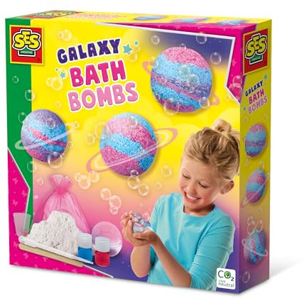 SES Creative Galaxy-Badebomben | Bastelset | Made in Holland | für Mädchen ab 8 Jahren | 2 Farben | 2-teilige Form | 14769
