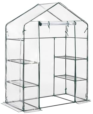 Gewächshaus begehbar 140x72x195cm - Stabiler Rahmen und UV-Beständige Folie für Vielseitige Pflanzideen: Optimale Wachstumsbedingungen für Gemüse und Blumen, Einfacher Aufbau