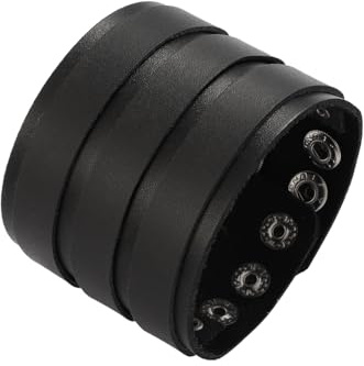 Eigso PU Leder Armband Punk Gothic Breites Armband mit Verschluss für Damen Herren verstellbar