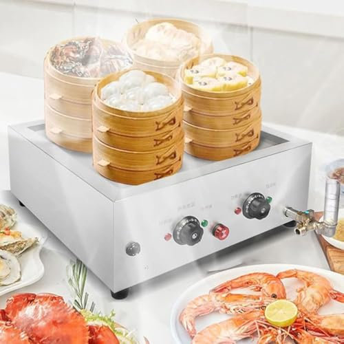 HLGKBY Vaporizador Comercial de Acero Inoxidable para Calentar Alimentos, vaporizador eléctrico para Bollos de 4 Orificios, Control de Temperatura 30-110 ℃, vaporizador de Jaula para Horno