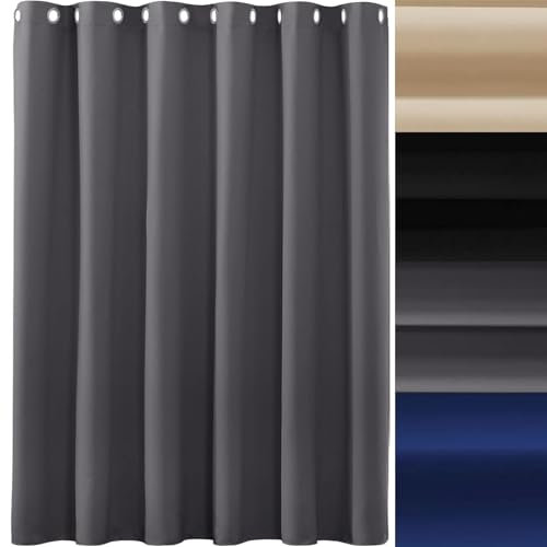 AMZYU Gardinen Blickdichte Vorhänge Schlafzimmer, 120 x 200 cm Schöner Weicher, Kälteschutz Warm Gardinen Modern Schlaufenschal, Raumteiler Waschbar Größe Und Farbe Wählbar, Dunkelgrau