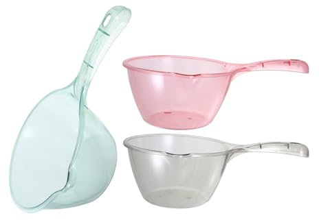 Cabilock Mestolo Per Acqua Paletta Da Cucina Confezione Da 3 Trasparente Plastica Spessa Ideale Per Annaffiare Le Piante Fare Il Bagno E Campeggiare.