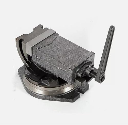 Maschinenschraubstock 2 Achsen, Schraubstock für Bohrmaschine aus Gusseisen, Max. Spannbreite: 125mm | Backenbreite: 165mm | 360° Schwenkbar 90° Kippbar, Arbeitsitsch für Kreuztisch, Frästisch