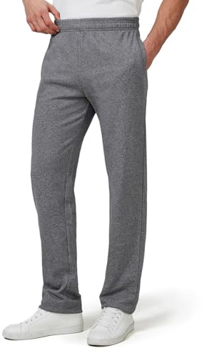 Zylioo - Pantalón de running para hombre (36/34/32, bajo recto largo con bolsillos, pantalones deportivos extra largos y cómodos, [Gris, XL alto