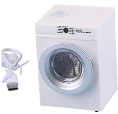 F Fityle 1:12 Scale Dollhouse Washing Machine Miniature Furniture Life Scene Micro Landscape Mini Model for Bathroom Home Ornaments, White